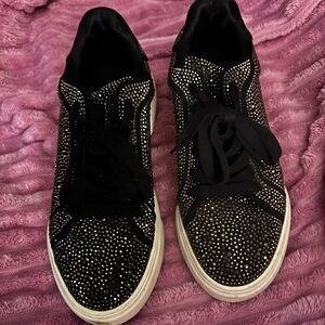 Madden Girl Black Rhinestone Sneakers